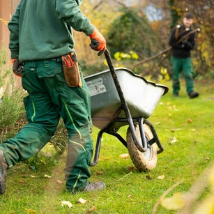 Gardener working on a landscaping project in Somerset
